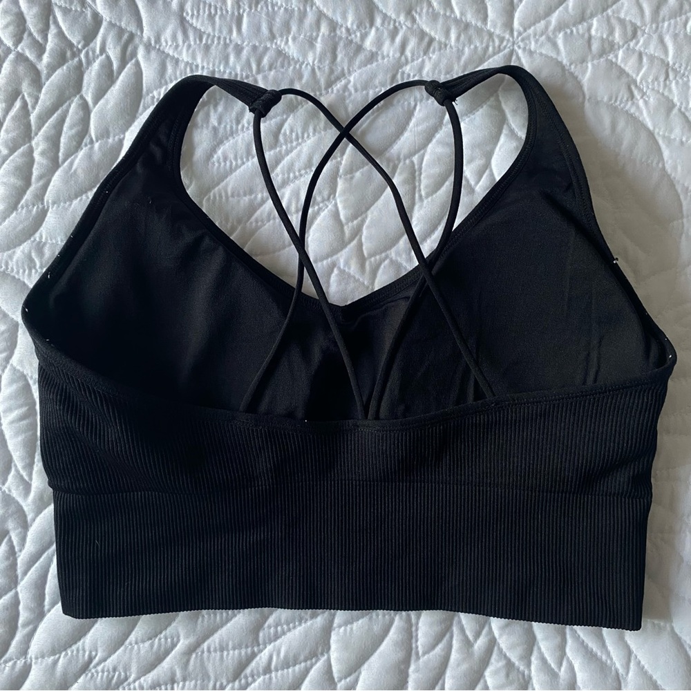Puma Black Sports Bra with Strappy Back - Picture 2 of 6
